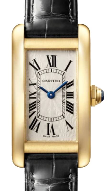 Cartier Tank Am?ricaine Ladies Watch Small Quartz Yellow Gold Silver Dial Leather Strap WGTA0039 - BRAND NEW
