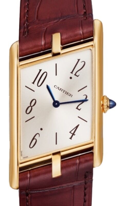 Cartier Tank Asym?trique Men's Watch Large Manual Winding Yellow Gold Champagne Dial Alligator Leather Strap WGTA0044 - BRAND NEW