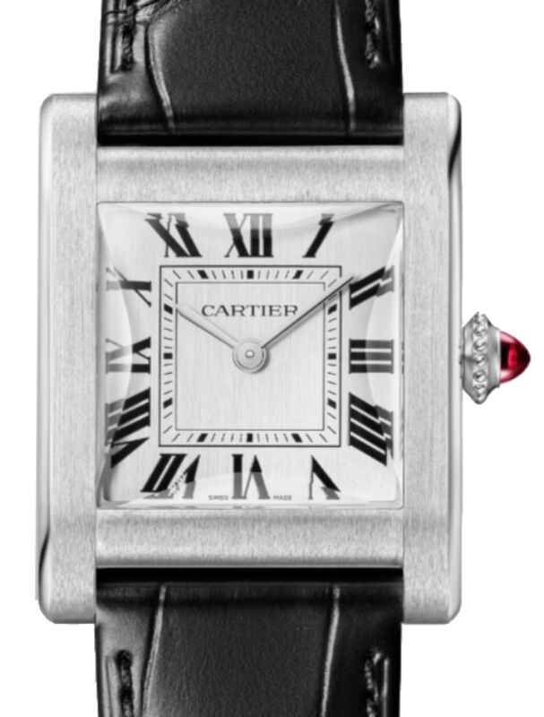 Cartier Tank Normale Large Platinum Silver Dial Alligator Leather Strap WGTA0109 - BRAND NEW