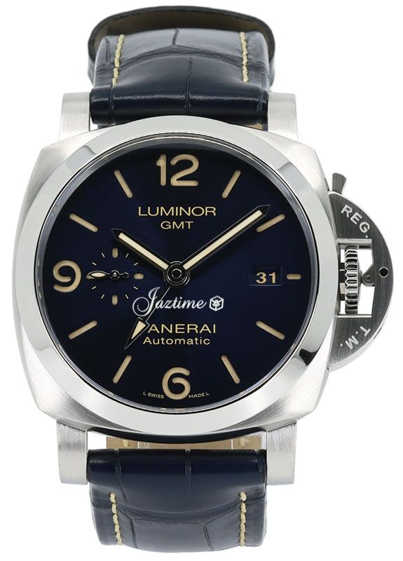 Panerai Luminor GMT Stainless Steel 44mm Blue Dial Alligator Leather Strap PAM01033 - BRAND NEW