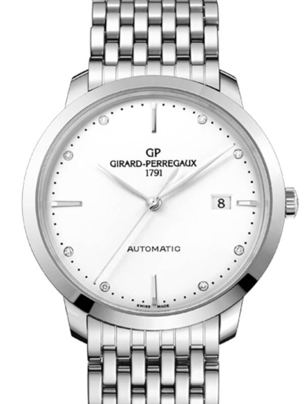 Girard Perregaux 1966 40MM Steel Silver Diamond Dial 49555-11-1A1-11A
