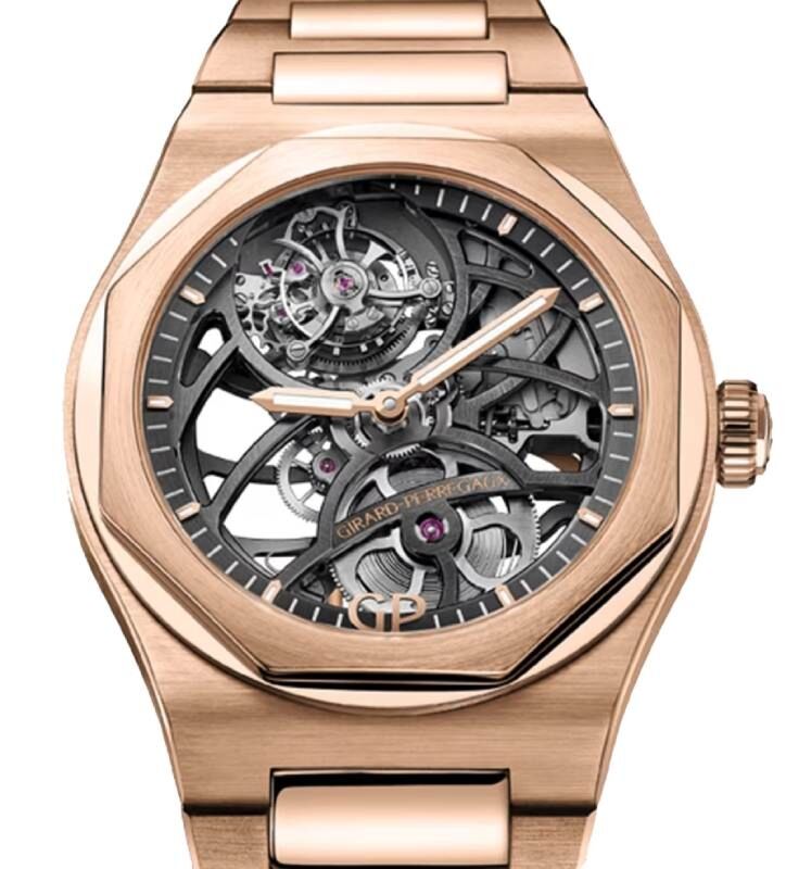 Girard Perregaux Laureato Flying Tourbillon Skeleton Pink Rose Gold 99110-52-000-52A