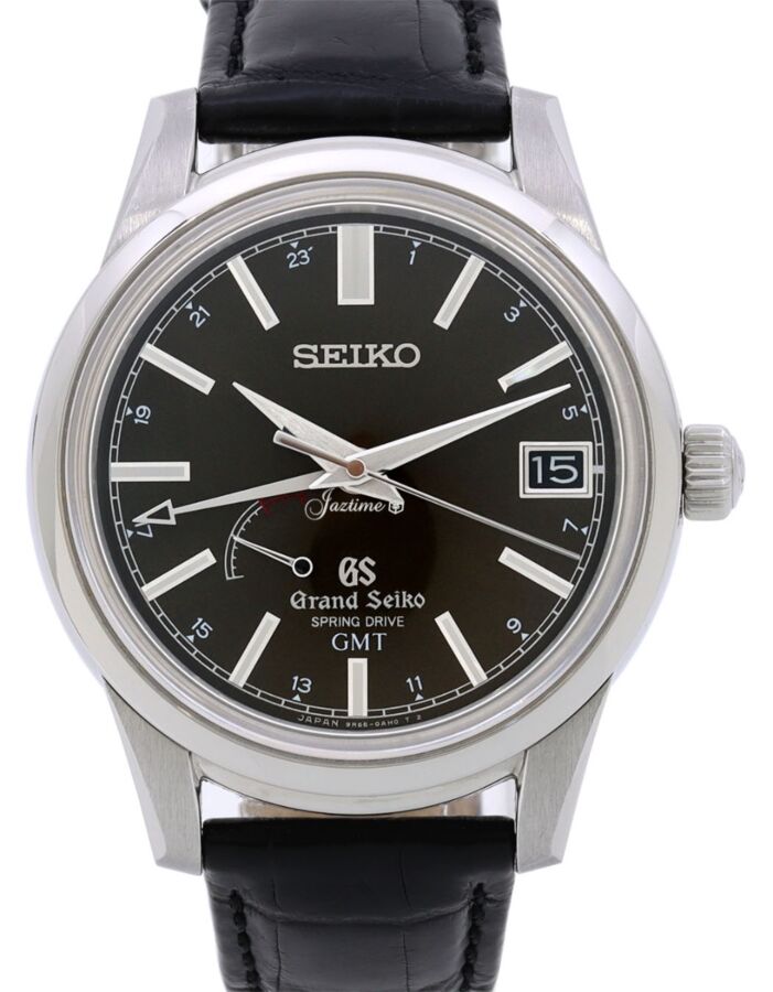 Grand Seiko 9R Spring Drive GMT Steel Black Dial SBGE027 - PRE OWNED
