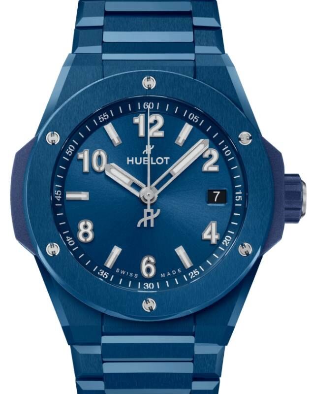 Hublot Big Bang 3-Hands Integrated Time Only Blue Ceramic 38mm 457.EX.7170.EX
