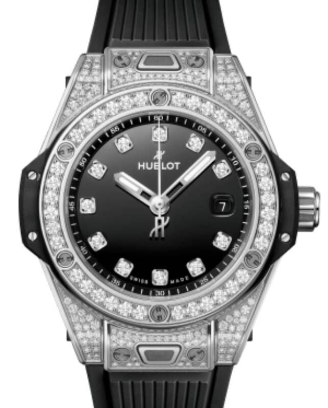Hublot Big Bang 3-Hands One Click Steel Full Pave 33mm 485 Hublot Big Bang 3-Hands One Click Steel Full Pave 33mm 485