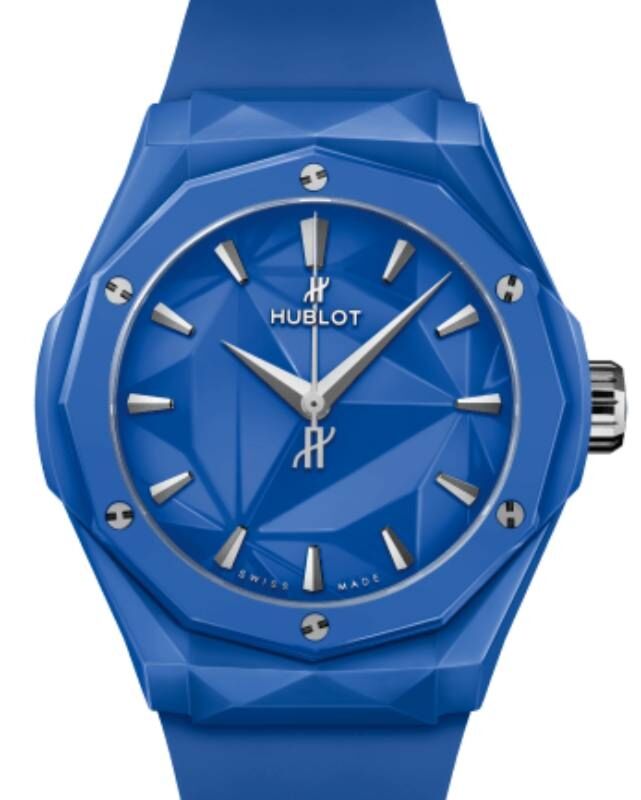 新しいブランド Tourbillon Fusion Classic Hublot Orlinski Ceramic Blue Sky 人文