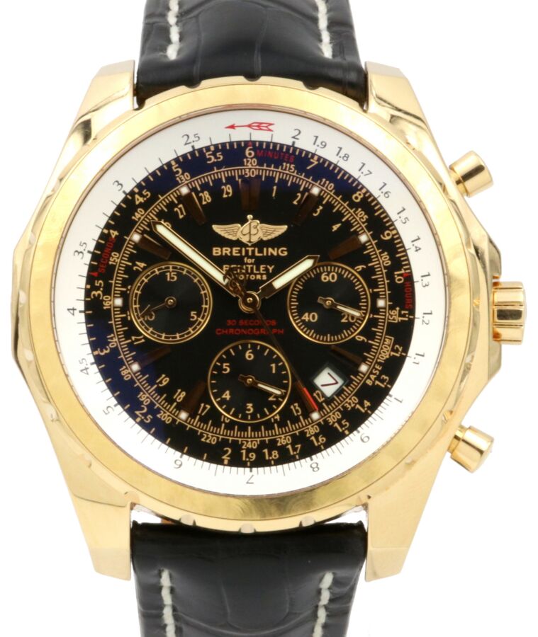 Breitling Bentley Motors T H25363 Men's 48mm Rose Gold Leather Chronograph BOX/PAPERS