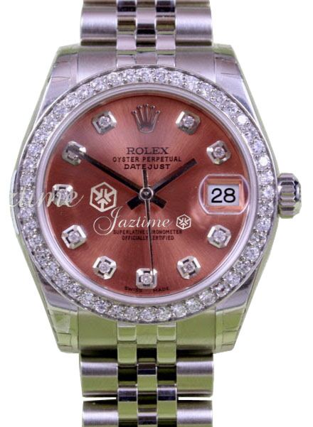 Rolex Datejust 31 Lady Midsize Stainless Steel Pink Diamond Dial & Bezel Jubilee Bracelet 278240 - BRAND NEW