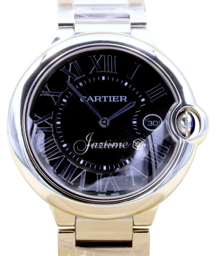 Cartier Ballon Bleu De W6920042 42mm Black Roman Stainless Steel BRAND NEW