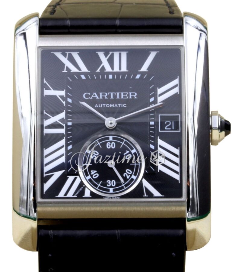 Cartier Tank MC W5330004 Men's Black Roman Stainless Steel - BRAND NEW