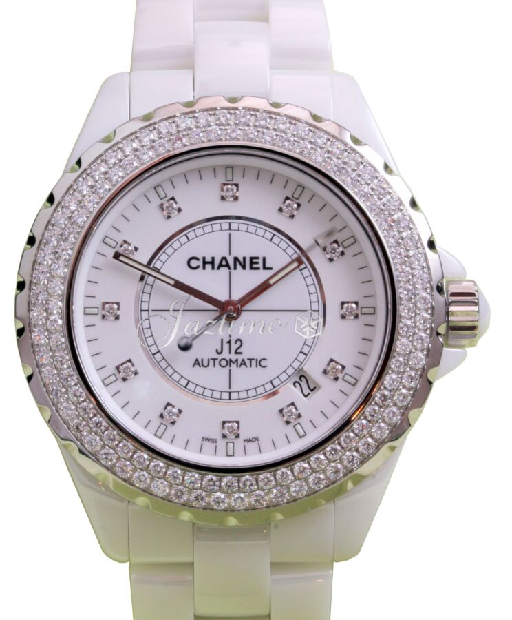 Chanel J12 H2013 42mm White Ceramic Diamond Bezel  Dial Automatic - BRAND NEW