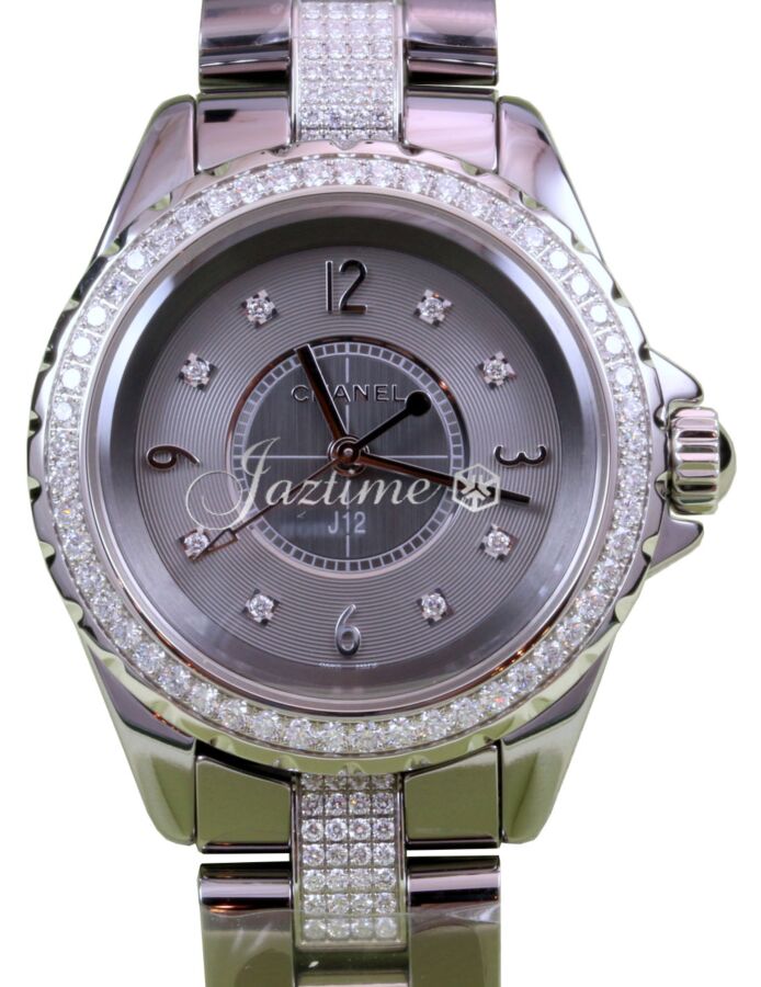 Chanel J12 H3105 Chromatic Ladies 33mm Titanium Gray Ceramic Diamond - BRAND NEW