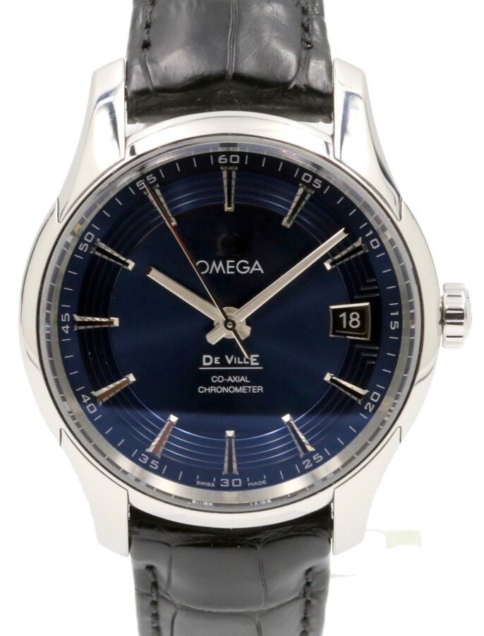 Omega De Ville 431.33.41.21.03.001 Co-Axial Master Chronometer Hour Vision Steel Blue Leather 41mm PRE-OWNED