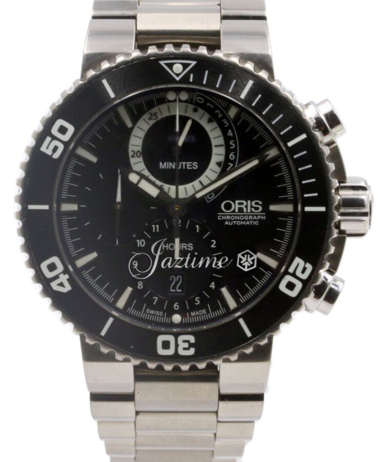 Oris Carlos Coste 01 674 7655 7184-Set Men's 46mm Black Titanium Chronograph PRE-OWNED