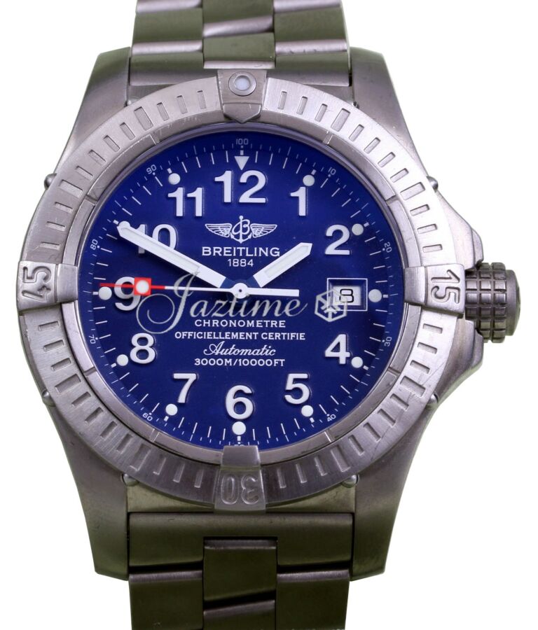 Breitling Avenger Seawolf E17370 Titanium 44mm Blue Arabic Date