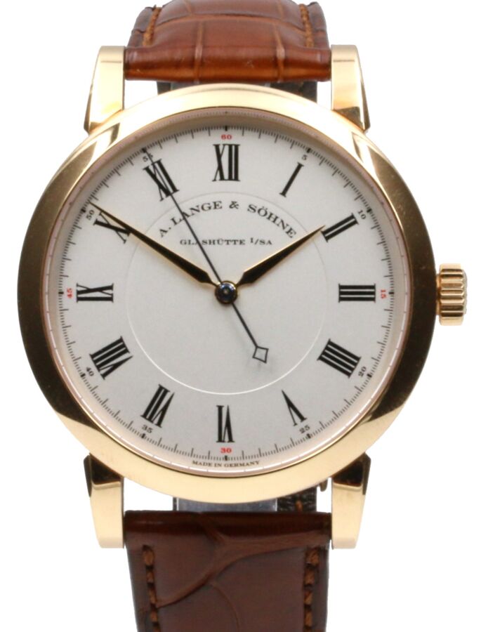 A. Lange & Sohne Richard Lange 232.032 Ivory Manual Wind Rose Gold 38.5mm Men's Leather 