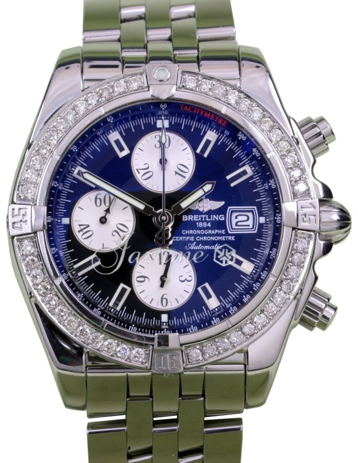 Breitling Chronomat Evolution A13356 Diamond Black Index Stainless Steel