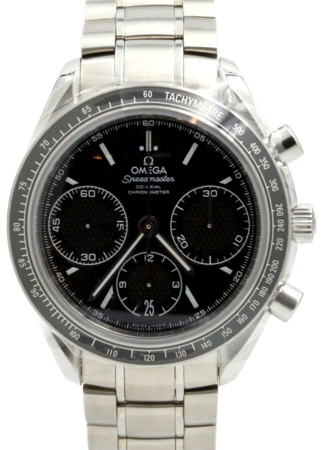 Omega Speedmaster 326.30.40.50.01.001 Racing Co-Axial Black Stainless Steel Chronograph 40mm BRAND NEW
