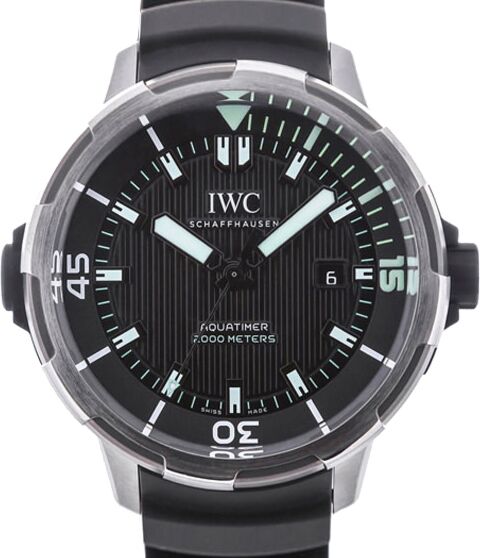 IWC Schaffhausen IW358002 Aquatimer Automatic 2000 Black Green Index Titanium Black Rubber 46mm Automatic