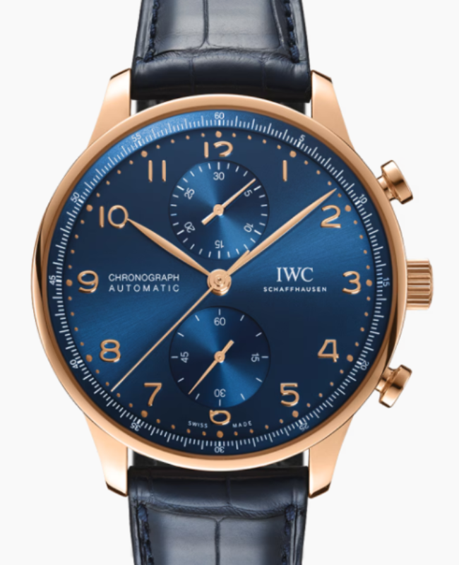 IWC Portugieser Chronograph 18-Carat Gold 41mm Blue Dial IW371614 - BRAND NEW