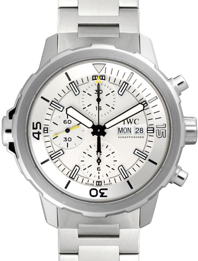 IWC Schaffhausen IW376802 Aquatimer Chronograph Silver Plated Index Stainless Steel Chronograph 44mm Automatic