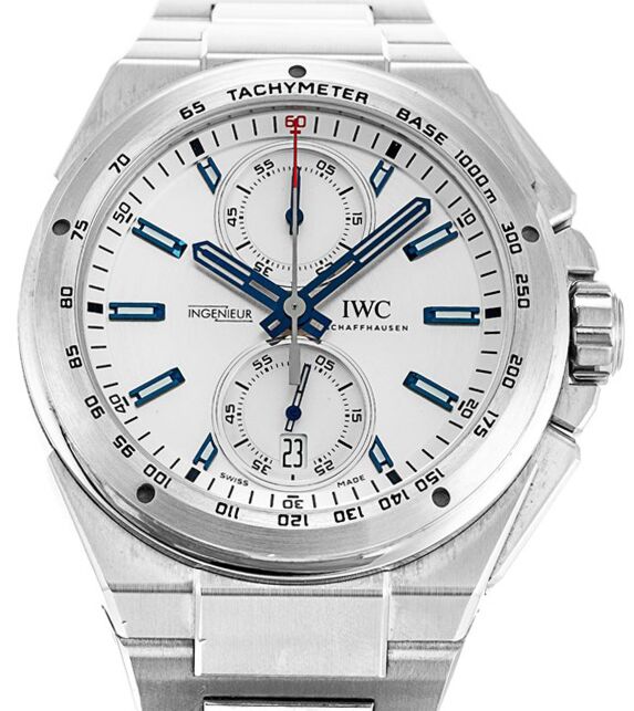 IWC Schaffhausen IW378510 Ingenieur Chronograph Racer Silver Plated Index Stainless Steel 45mm Automatic