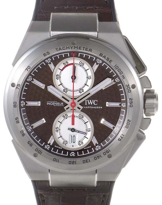 IWC Schaffhausen IW378511 Ingenieur Chronograph Silberpfeil Brown Index Stainless Steel Black Rubber Leather Inlay 45mm Automatic