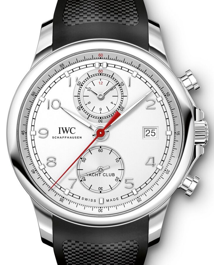 IWC Schaffhausen IW390502 Portugieser Yacht Club Chronograph Silver Plated Arabic Stainless Steel Black Rubber 43.5mm Automatic