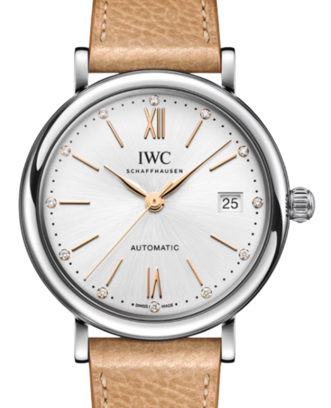 IWC Portofino Automatic Steel 37mm Silver Plated Diamond Dial IW458601 - BRAND NEW