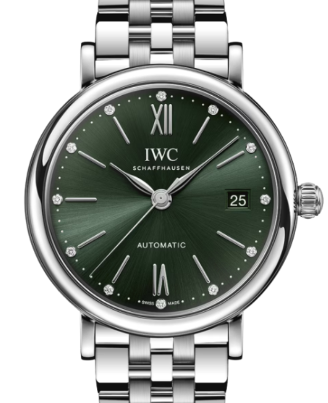 IWC Portofino Automatic Steel 37mm Green Diamond Dial IW458602 - BRAND NEW