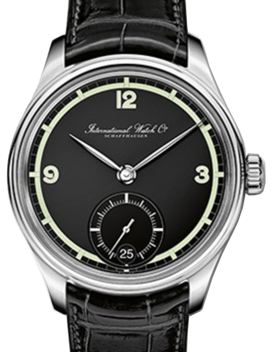 IWC Schaffhausen IW510205 Portugieser Hand-Wound Eight Days Edition ?75th Anniversary? Black Arabic Stainless Steel Black Leather 43mm Manual