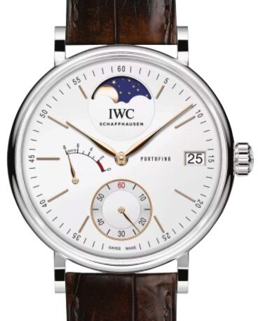 IWC Portofino Hand Wound Moonphase IW516401 Eight Days Silver Index Stainless Steel 45mm Men's - BRAND NEW
