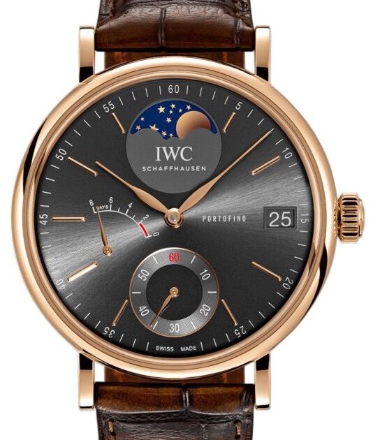 IWC Portofino Hand-Wound Moon Phase IW516403 Slate Index Red Gold Leather 45mm - BRAND NEW