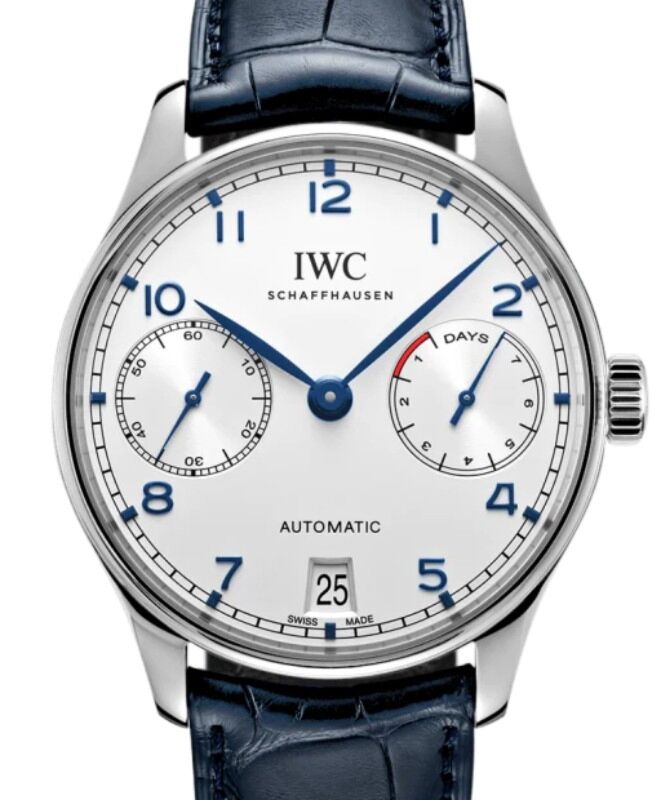IWC Portugieser Automatic Stainless Steel 42.3mm Silver Dial Blue IW500705