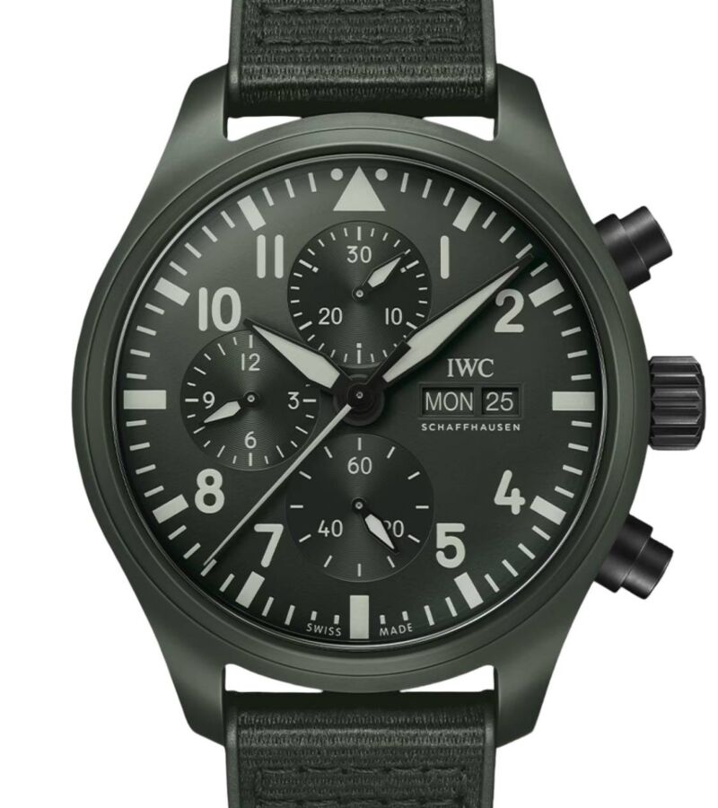 IWC Pilot's Watch Chronograph Top Gun Woodland Ceramic 44.5mm Green Dial IW389106