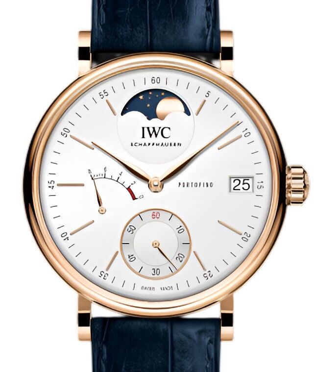 IWC Portofino Hand Wound Moonphase Rose Gold 45mm Silver Plated Dial IW516409 - BRAND NEW