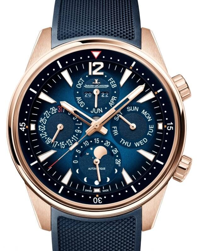 Jaeger-LeCoultre Polaris Perpetual Calendar Pink Rose Gold 42mm Blue Dial Q908269J - BRAND NEW