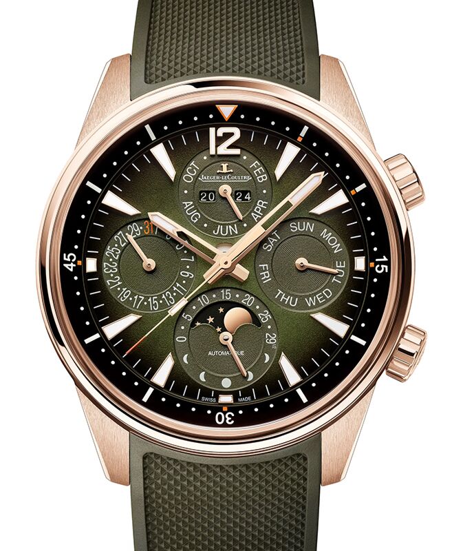Jaeger-LeCoultre Polaris Perpetual Calendar Pink Rose Gold 42mm Green Dial Q908263J