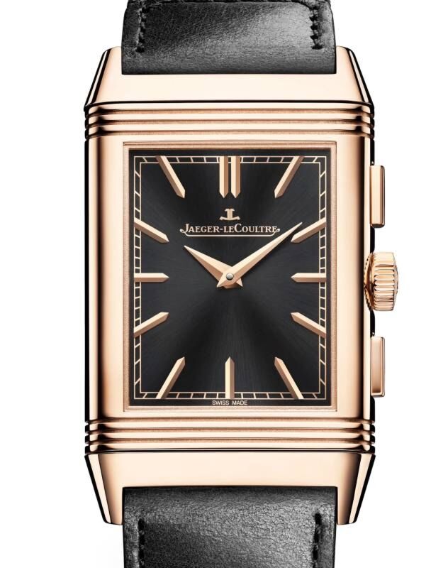 Jaeger-LeCoultre Reverso Tribute Chronograph Pink Rose Gold 49.4 x 29.9mm Black Dial Q389257J - BRAND NEW