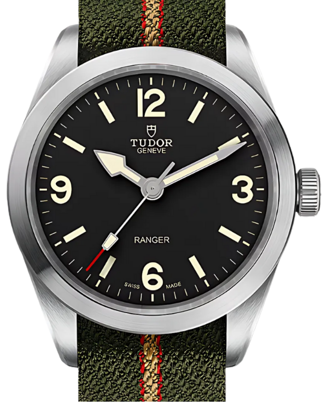 Tudor Ranger Steel 39mm Calibre MT5402  Green Fabric Bracelet Black Dial M79950-0003- BRAND NEW