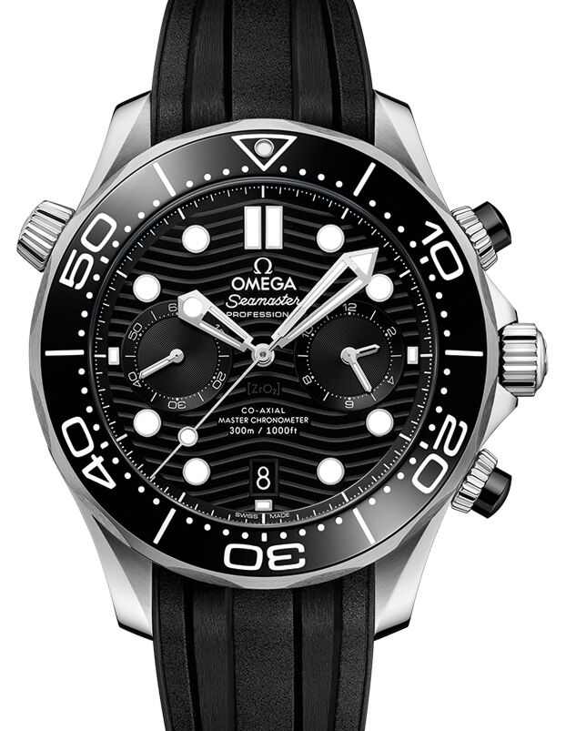Omega Seamaster Diver 300M 44mm Steel Black Dial Rubber Strap 210.32.44.51.01.001