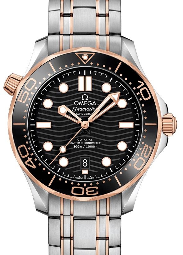 Omega Seamaster Diver 300M 42mm Steel/Sedna Gold Black Dial 210.20.42.20.01.001