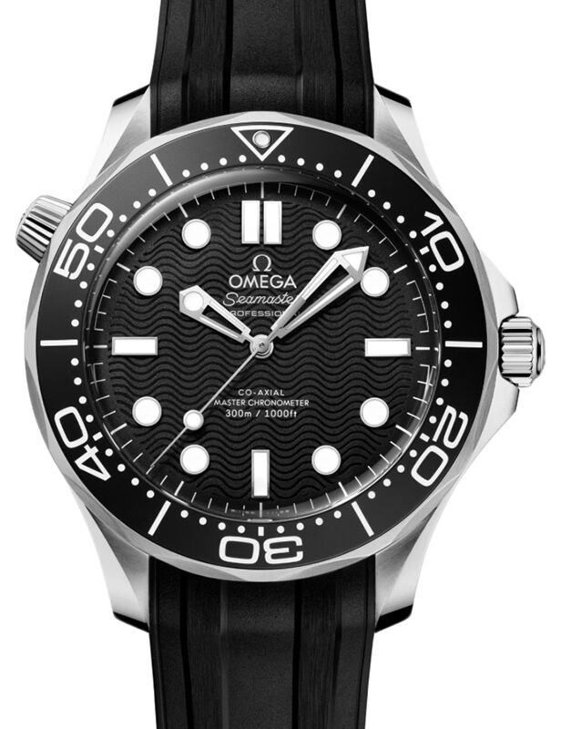 Omega Seamaster Diver 300M Steel Black Dial Rubber Strap 210.32.42.20.01.003
