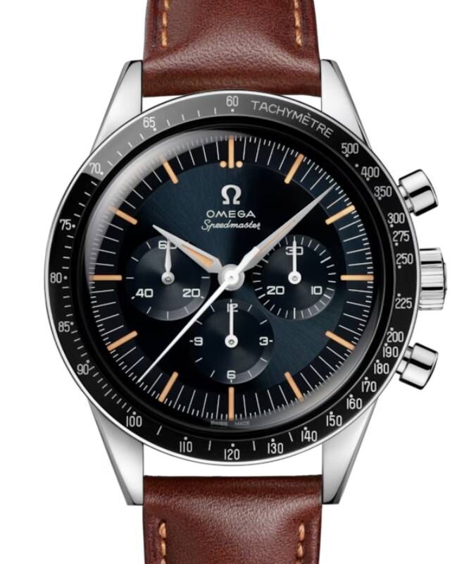 Omega Speedmaster Anniversary Series Steel Blue-Grey Dial Brown Leather 310.32.40.50.06.002