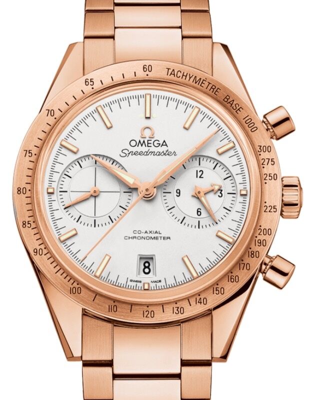 Omega Speedmaster '57 Co-Axial Chronometer Chronograph 41.5mm Silver Dial Red Gold Bracelet 331.50.42.51.02.002 - BRAND NEW