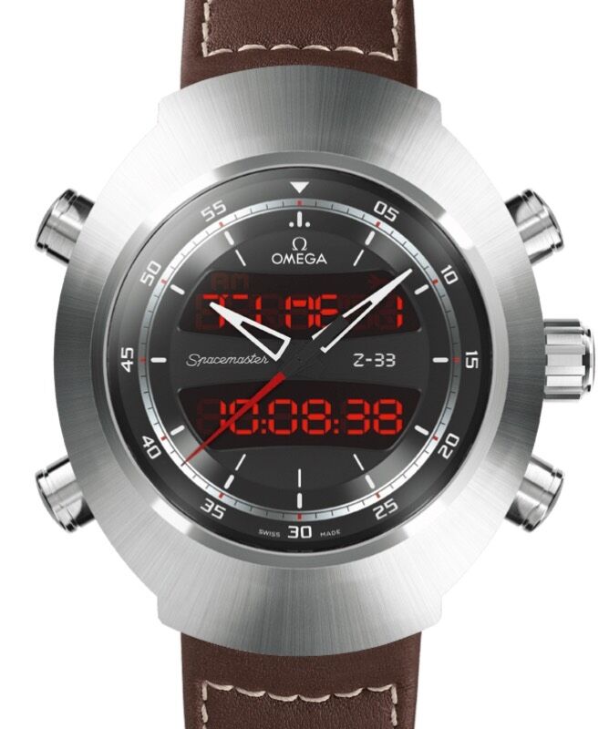 Omega Speedmaster Instruments Spacemaster Z-33 Chronograph 43x53mm Titanium Black Dial Leather Strap 325.92.43.79.01.002 - BRAND NEW