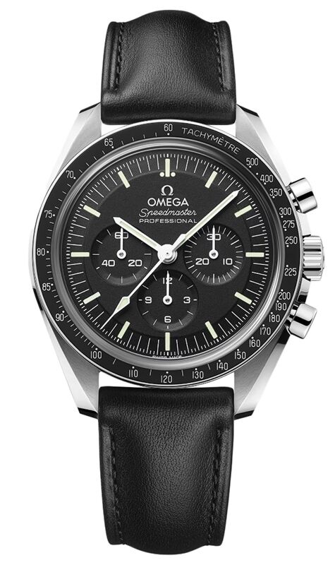 Black leather strap for omega speedmaster on sale