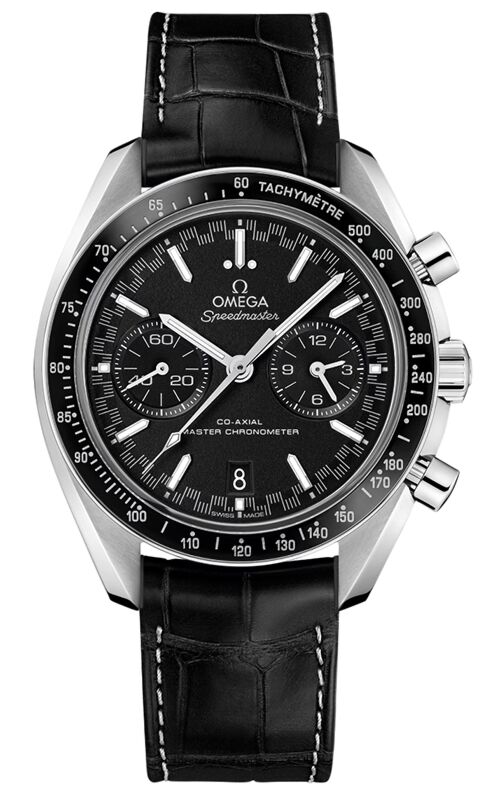 Omega Speedmaster Two Counters Racing 44.25mm Steel Black Dial Leather Strap 329.33.44.51.01.001