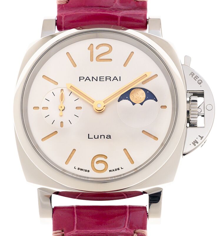 Panerai Luminor Due Luna Steel 38mm White Moonphase Dial PAM01180
