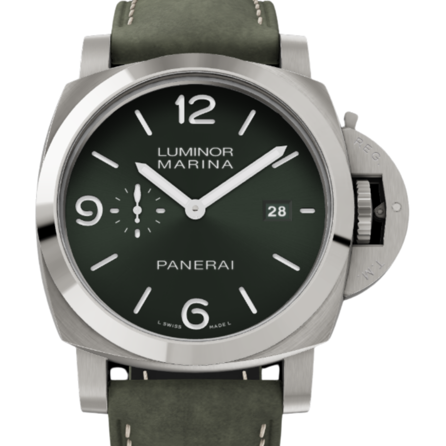 Panerai Luminor Marina Titanio Titanium 44mm Green Dial PAM03325 - BRAND NEW